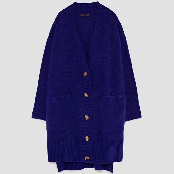 Zara Oversized Cardigan With Uneven Hem - Picture 7 of 7